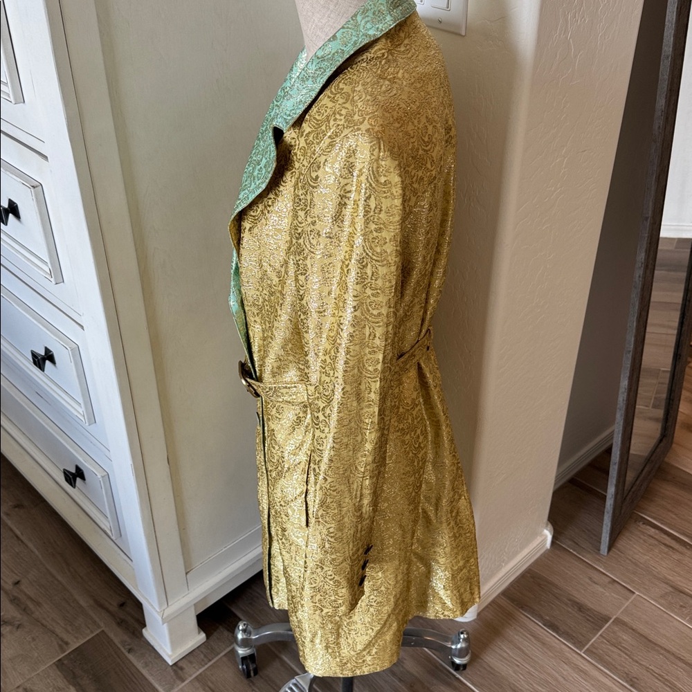 NWT Duro Olowu M gold brocade trench coat - Picture 8 of 9